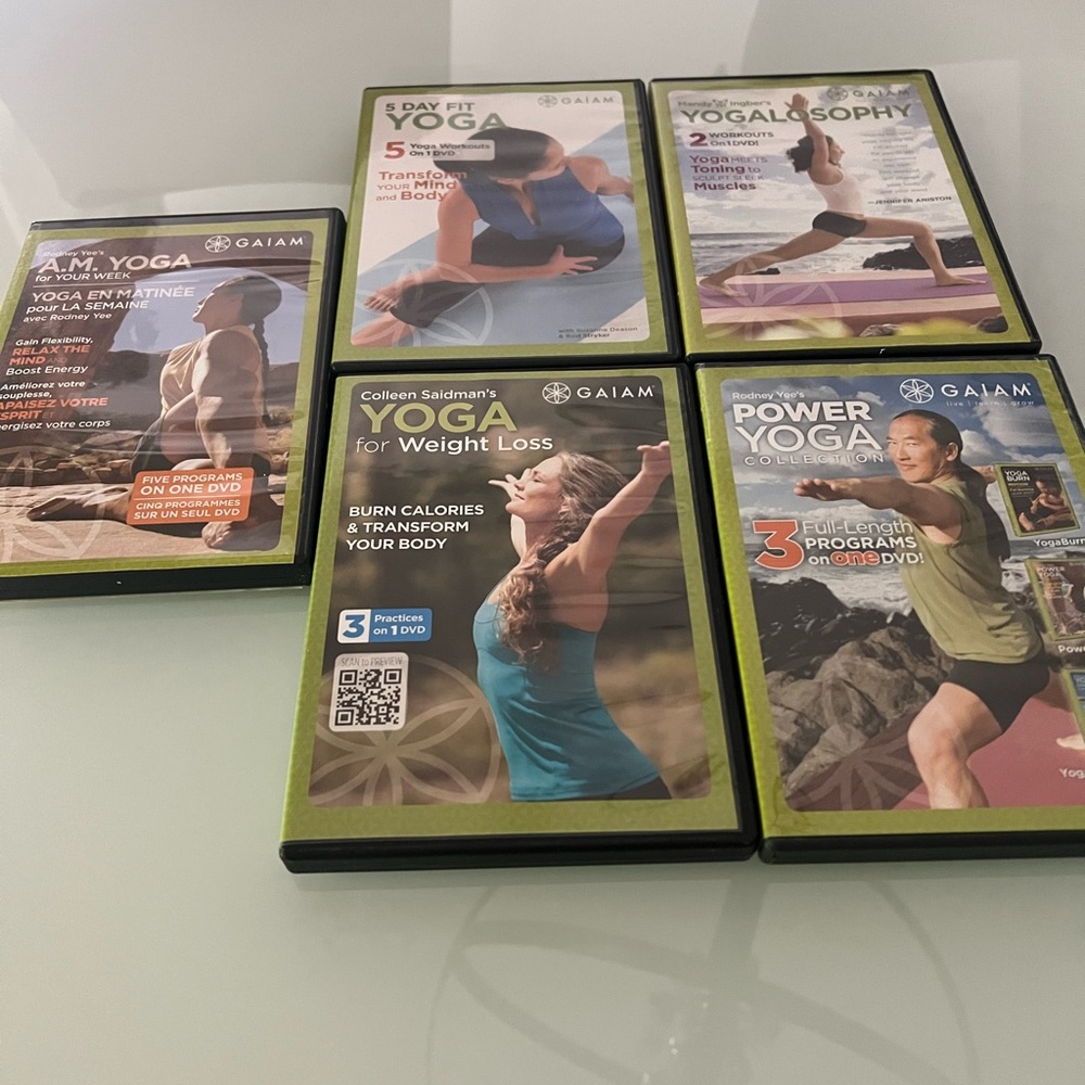 GAIAM Yoga DVD Collection with Green Accents